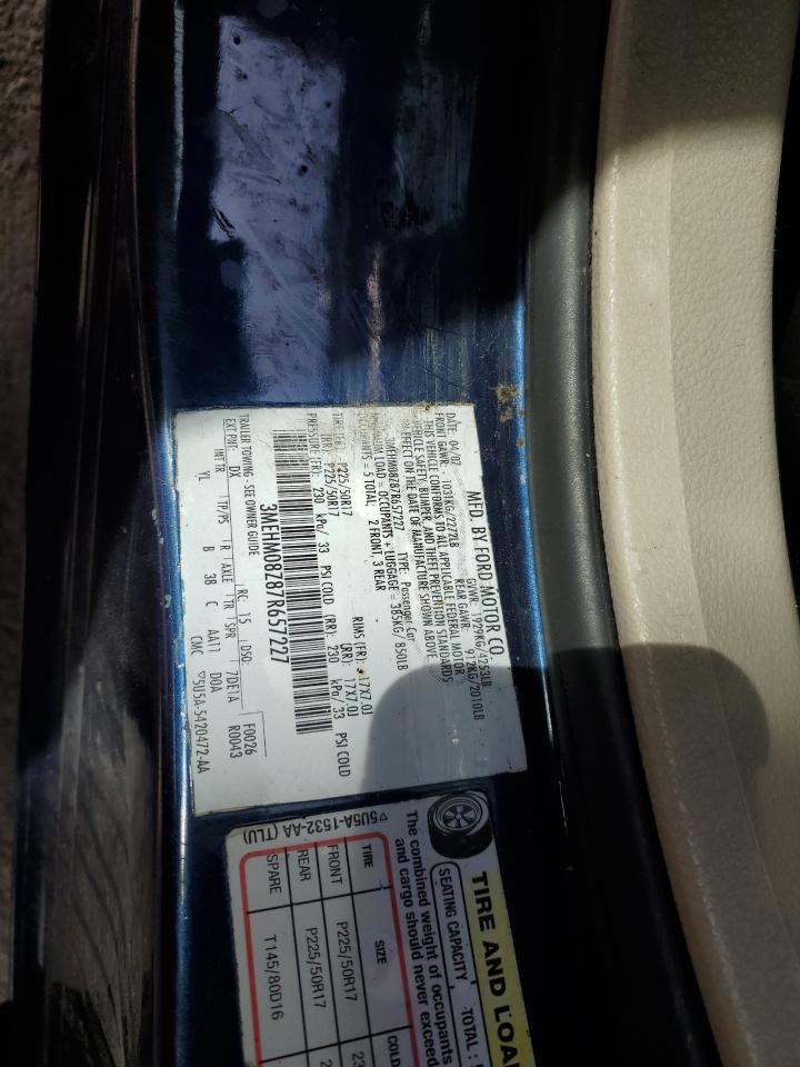 2007 Mercury Milan Premier VIN: 3MEHM08Z87R657227 Lot: 51335455