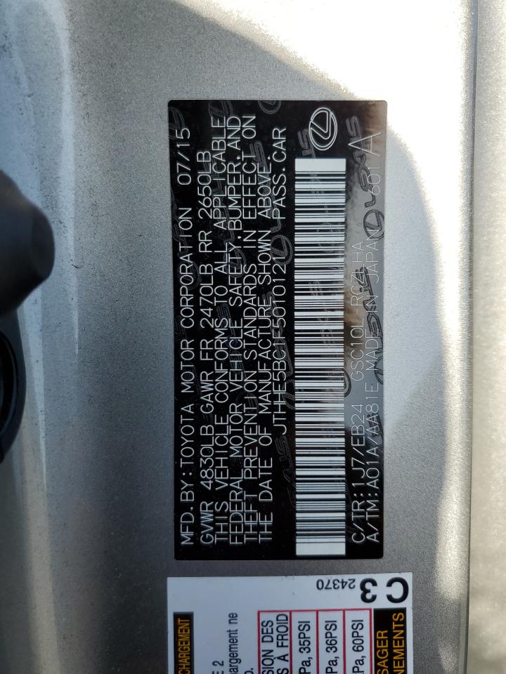 2015 Lexus Rc 350 VIN: JTHHE5BC1F5010121 Lot: 54901405