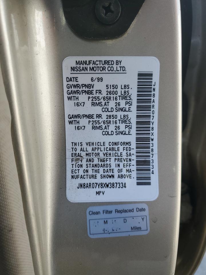 1999 Nissan Pathfinder Le VIN: JN8AR07Y8XW387334 Lot: 55277435