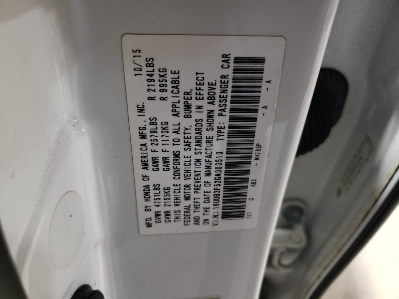 2016 Acura Tlx Tech VIN: 19UUB3F52GA000510 Lot: 53362095