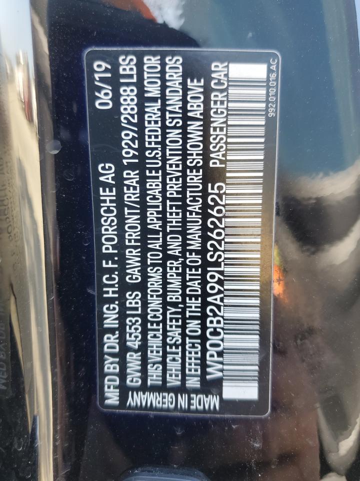 2020 Porsche 911 Carrera S VIN: WP0CB2A99LS262625 Lot: 52559715