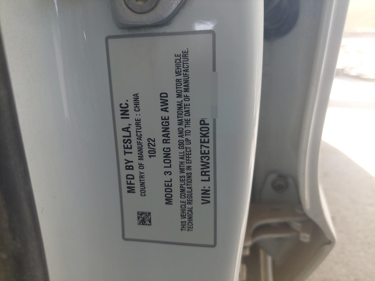 LRW3E7EK0PC686046 - 2023 Tesl MODEL 3 - #undefined