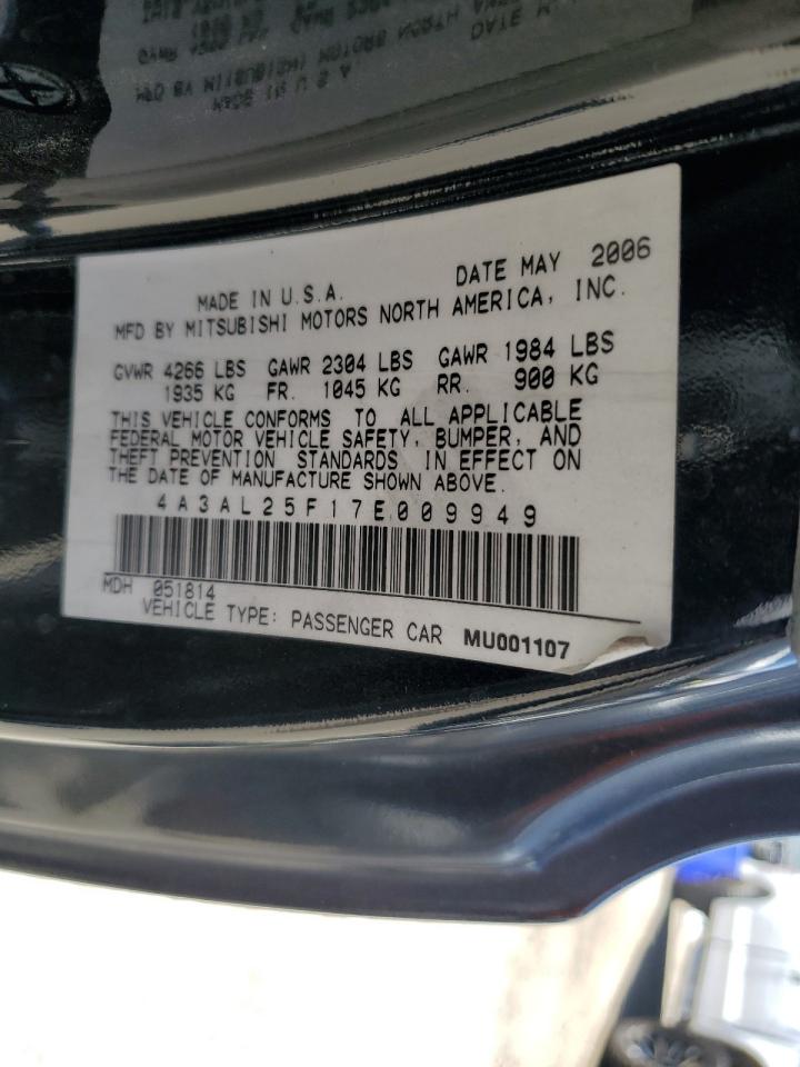 2007 Mitsubishi Eclipse Spyder Gs VIN: 4A3AL25F17E009949 Lot: 54116705