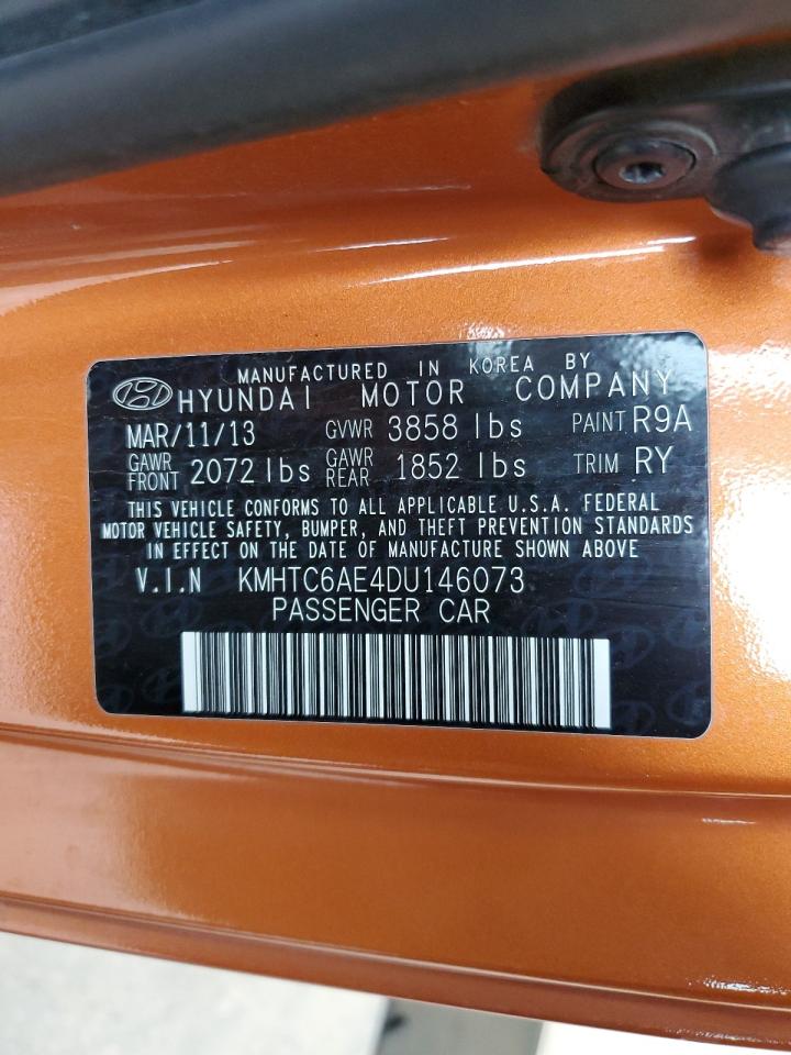 2013 Hyundai Veloster Turbo VIN: KMHTC6AE4DU146073 Lot: 60483615