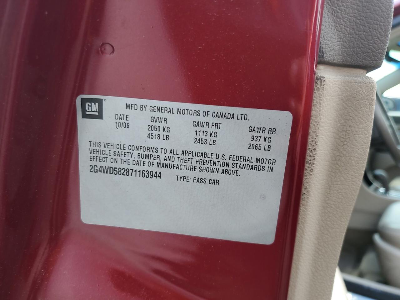 2007 Buick Lacrosse Cxl VIN: 2G4WD582871163944 Lot: 54829945