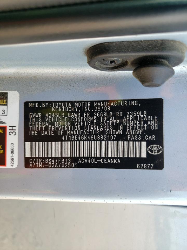 2009 Toyota Camry Base VIN: 4T1BE46K49U882107 Lot: 53812195