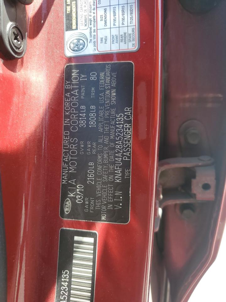 2010 Kia Forte Ex VIN: KNAFU4A28A5234135 Lot: 54658235