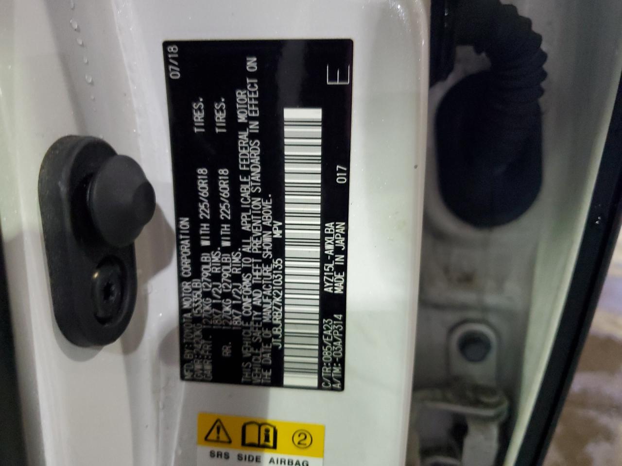 2019 Lexus Nx 300H VIN: JTJBJRBZ7K2103135 Lot: 52692635