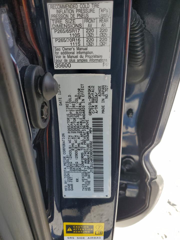 2003 Toyota 4Runner Sr5 VIN: JTEZU14R338003082 Lot: 53674675