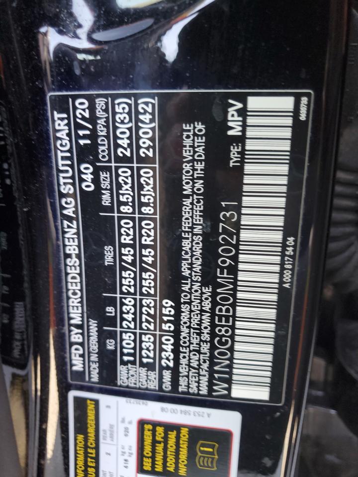 2021 Mercedes-Benz Glc 300 4Matic VIN: W1N0G8EB0MF902731 Lot: 51832585
