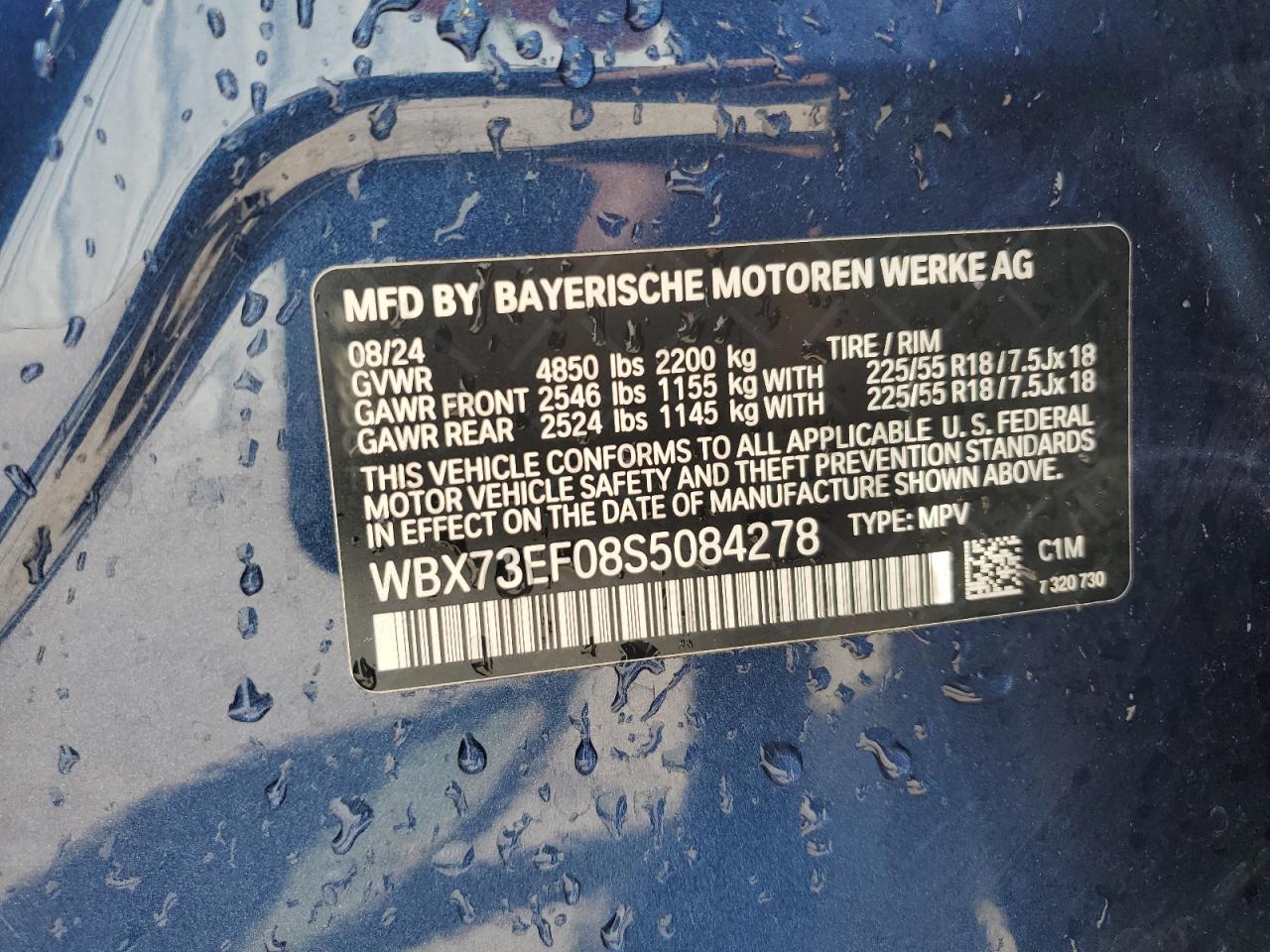 2025 BMW X1 xDrive28I VIN: WBX73EF08S5084278 Lot: 53894205