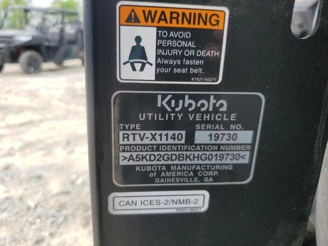 2017 KUBOTA RTV1140