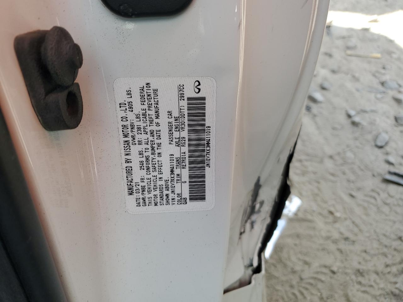 2021 Infiniti Q60 Luxe VIN: JN1EV7KK3MM411019 Lot: 55130715