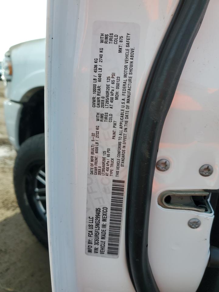 2022 Ram 2500 Laramie VIN: 3C6UR5FL5NG299405 Lot: 51146965