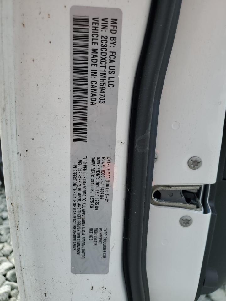 2021 Dodge Charger R/T VIN: 2C3CDXCT1MH594703 Lot: 51911615