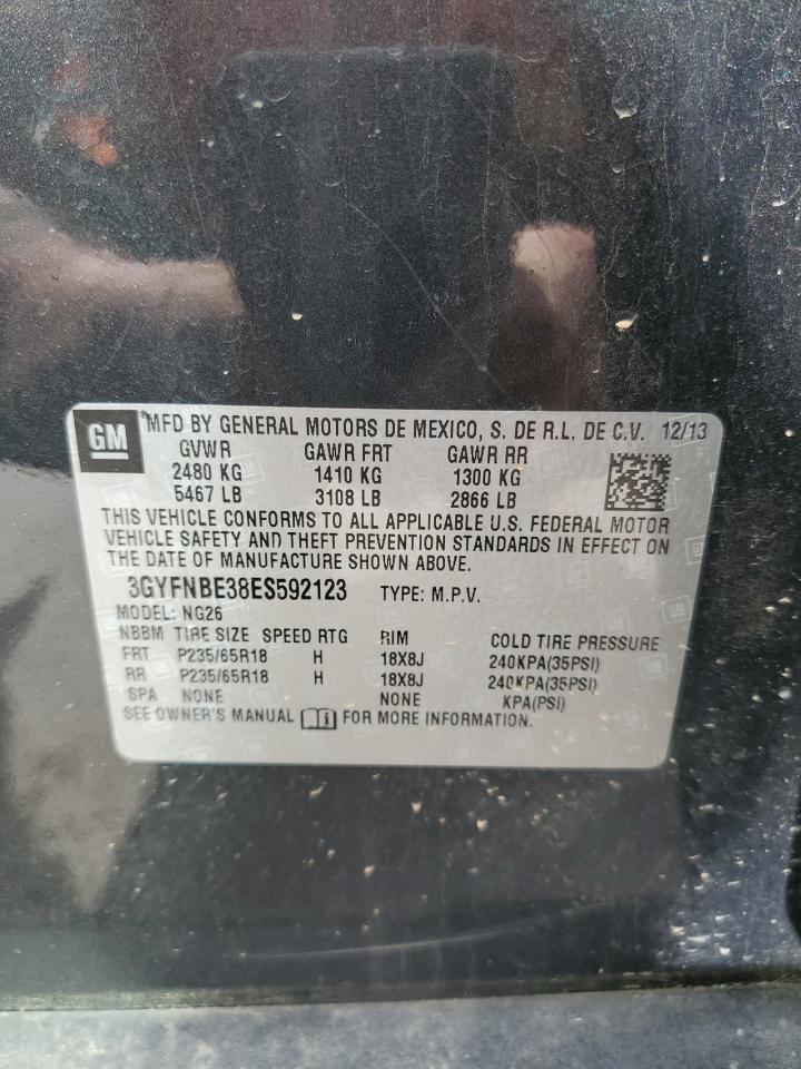 2014 Cadillac Srx Luxury Collection VIN: 3GYFNBE38ES592123 Lot: 53279915