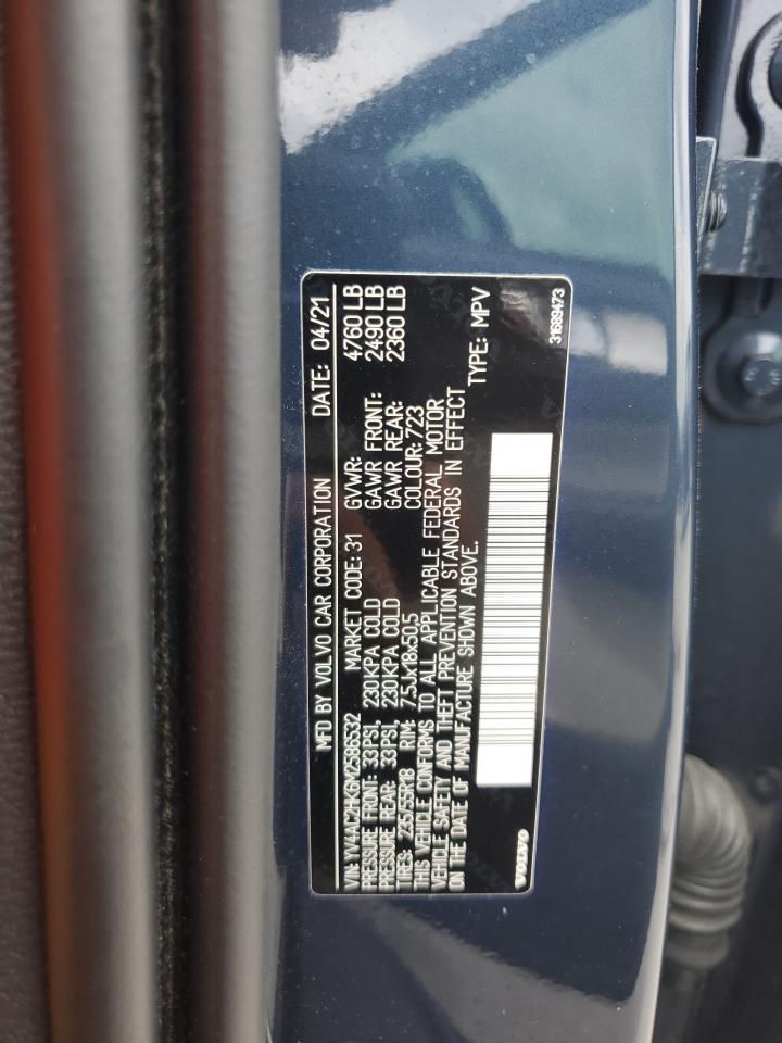2021 Volvo Xc40 T4 Momentum VIN: YV4AC2HK6M2586532 Lot: 54294385
