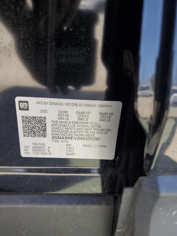 2022 Chevrolet Equinox Ls VIN: 2GNAXHEV2N6105390 Lot: 54296965