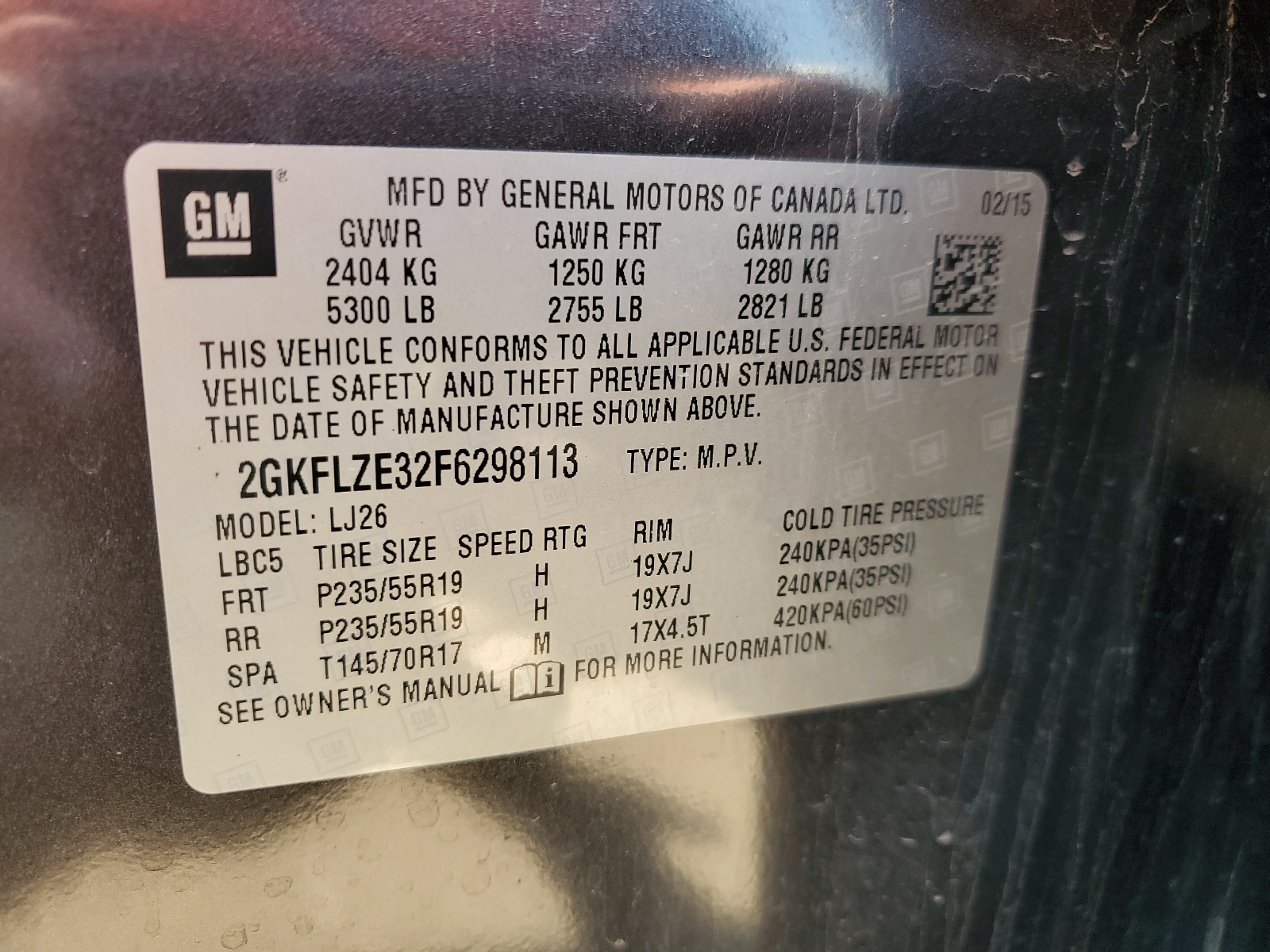 2GKFLZE32F6298113 2015 GMC Terrain Denali