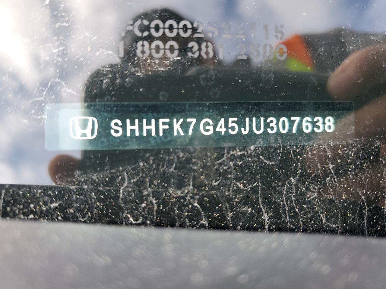 2018 Honda Civic Sport VIN: SHHFK7G45JU307638 Lot: 62028215