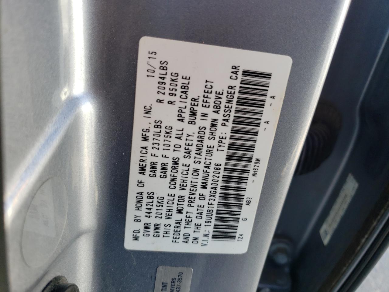 19UUB1F3XGA002086 2016 Acura Tlx