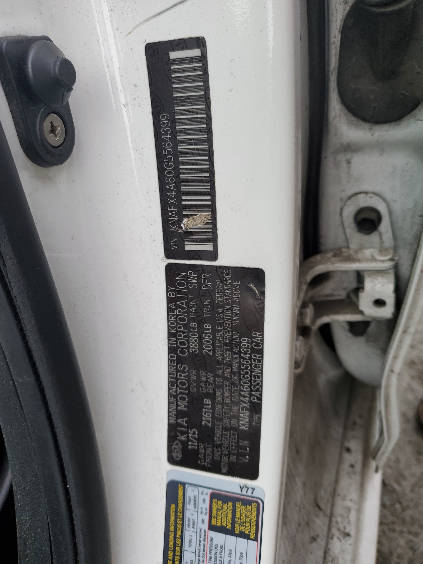 KNAFX4A60G5564399 2016 Kia Forte Lx