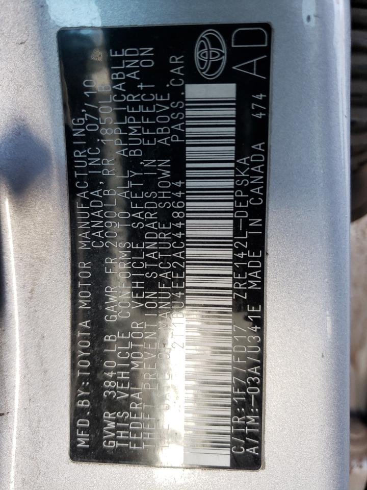 2010 Toyota Corolla Base VIN: 2T1BU4EE2AC448644 Lot: 81365773