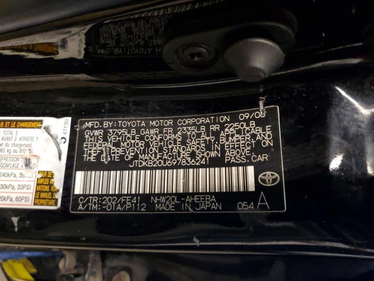 JTDKB20U697836241 2009 Toyota Prius