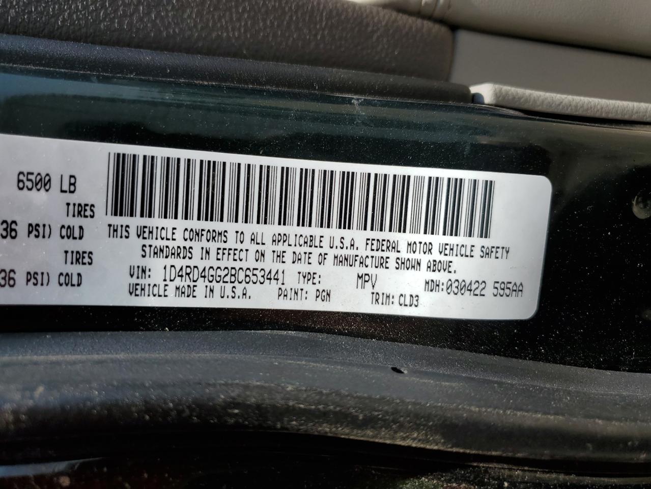 2011 Dodge Durango Crew VIN: 1D4RD4GG2BC653441 Lot: 80733605