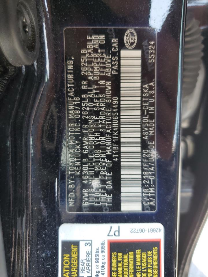 4T1BF1FK4HU654490 2017 Toyota Camry Le