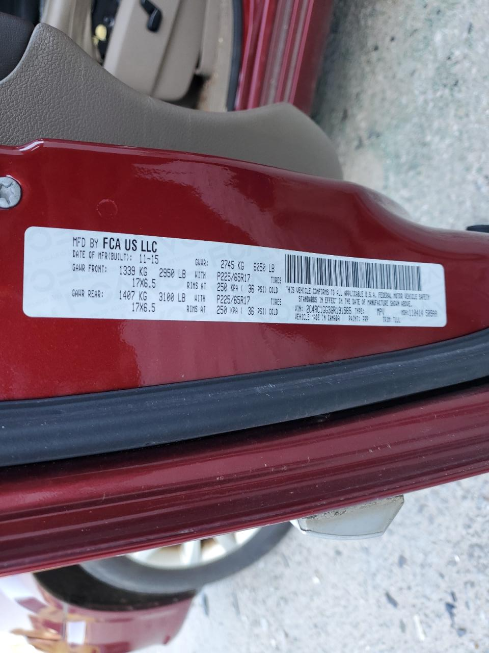 2C4RC1GG3GR191565 2016 Chrysler Town & Country Limited Platinum