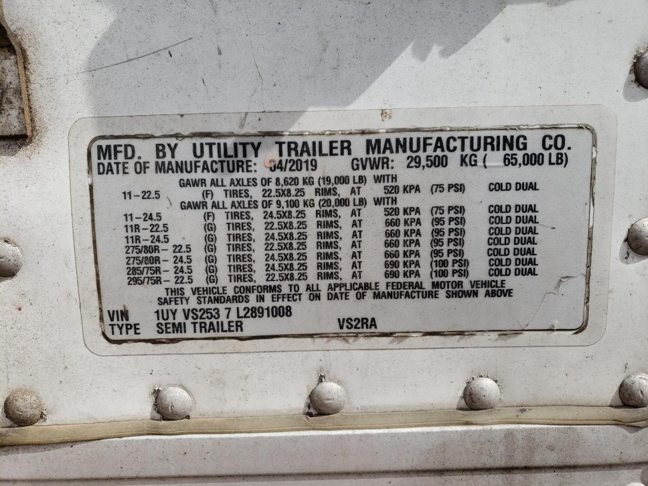 2020 Utility Reefer VIN: 1UYVS2537L2891008 Lot: 61394674