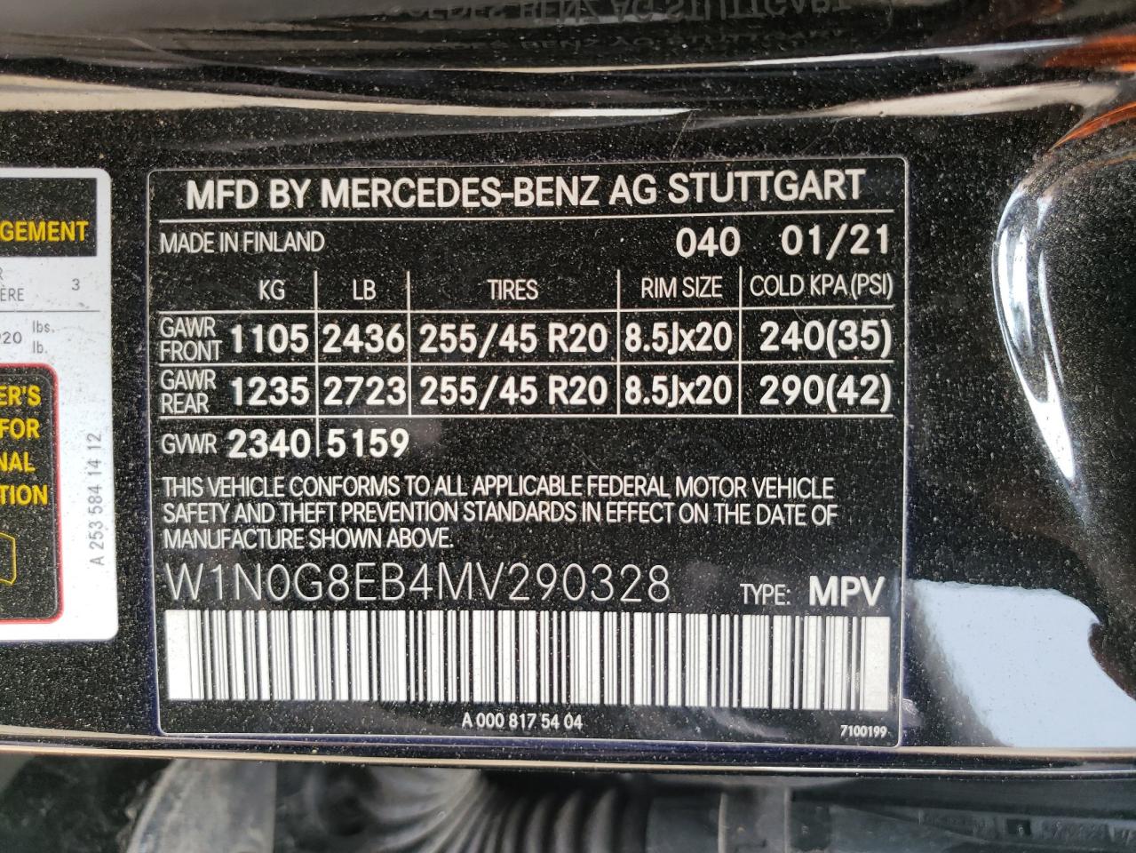 W1N0G8EB4MV290328 2021 Mercedes-Benz Glc 300 4Matic