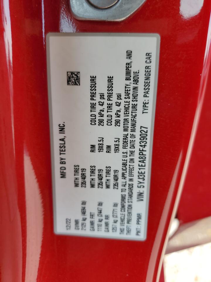 5YJ3E1EA8PF439027 2023 Tesla Model 3