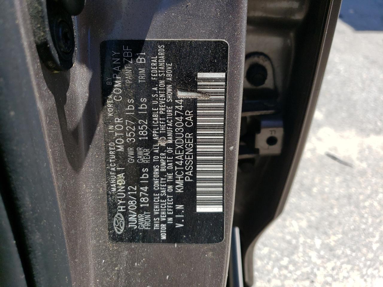 2013 Hyundai Accent Gls VIN: KMHCT4AEXDU304744 Lot: 50719393