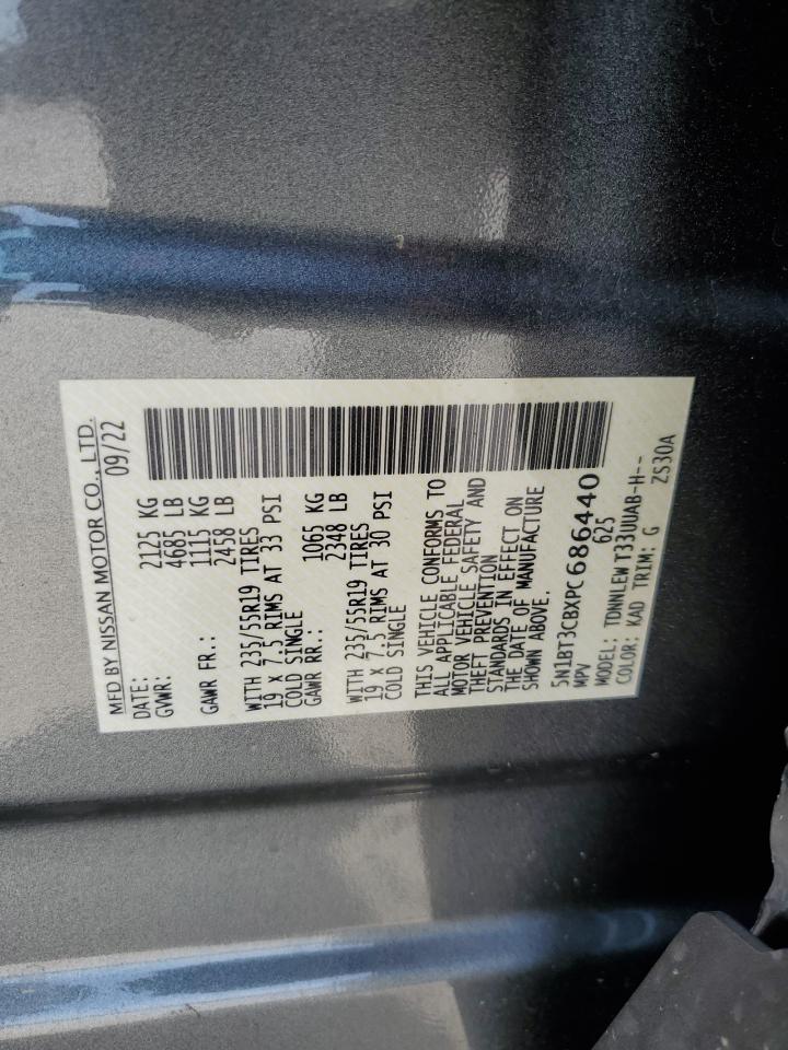 2023 Nissan Rogue Sl VIN: 5N1BT3CBXPC686440 Lot: 52614143