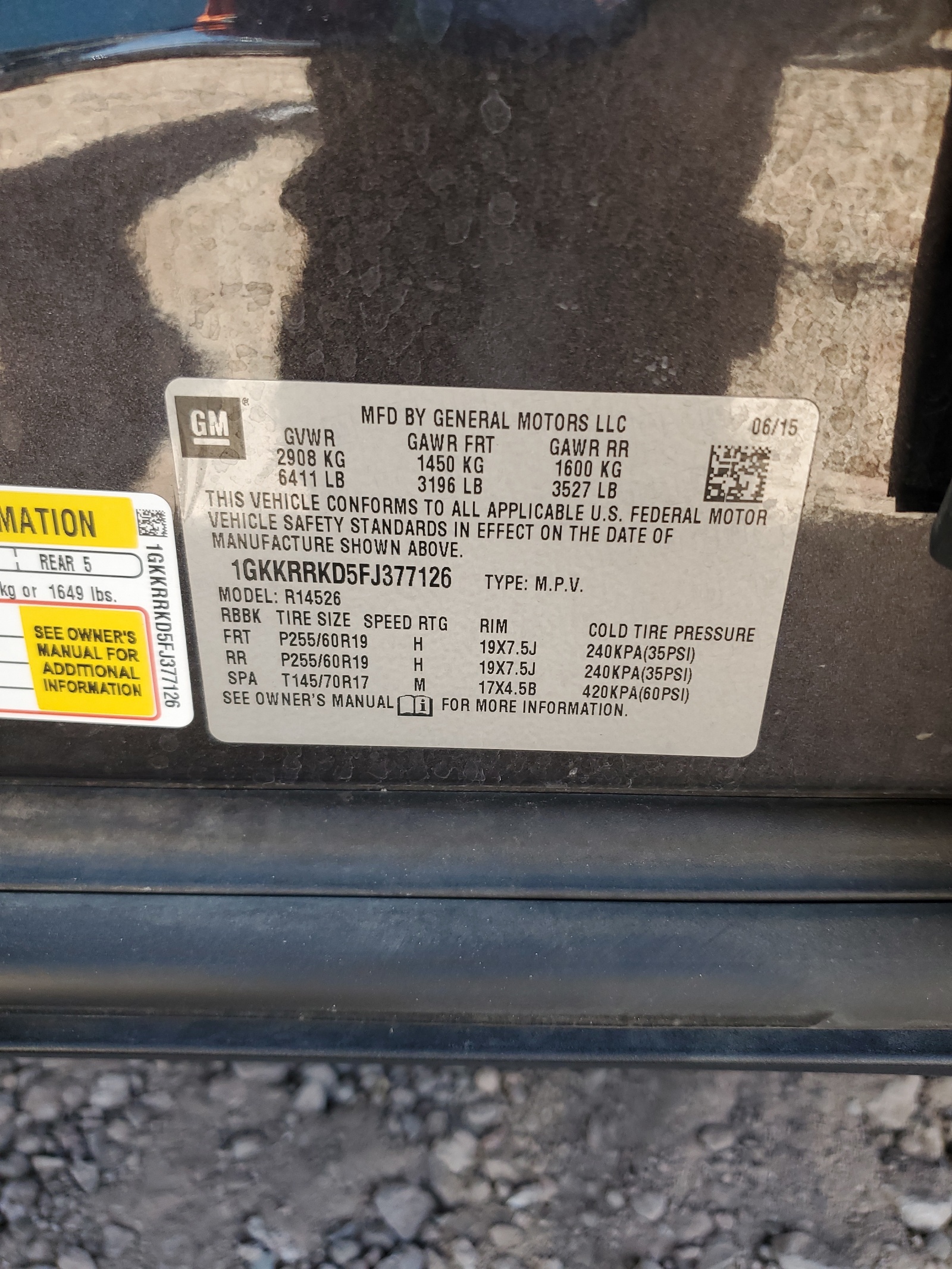 1GKKRRKD5FJ377126 2015 GMC Acadia Slt-1