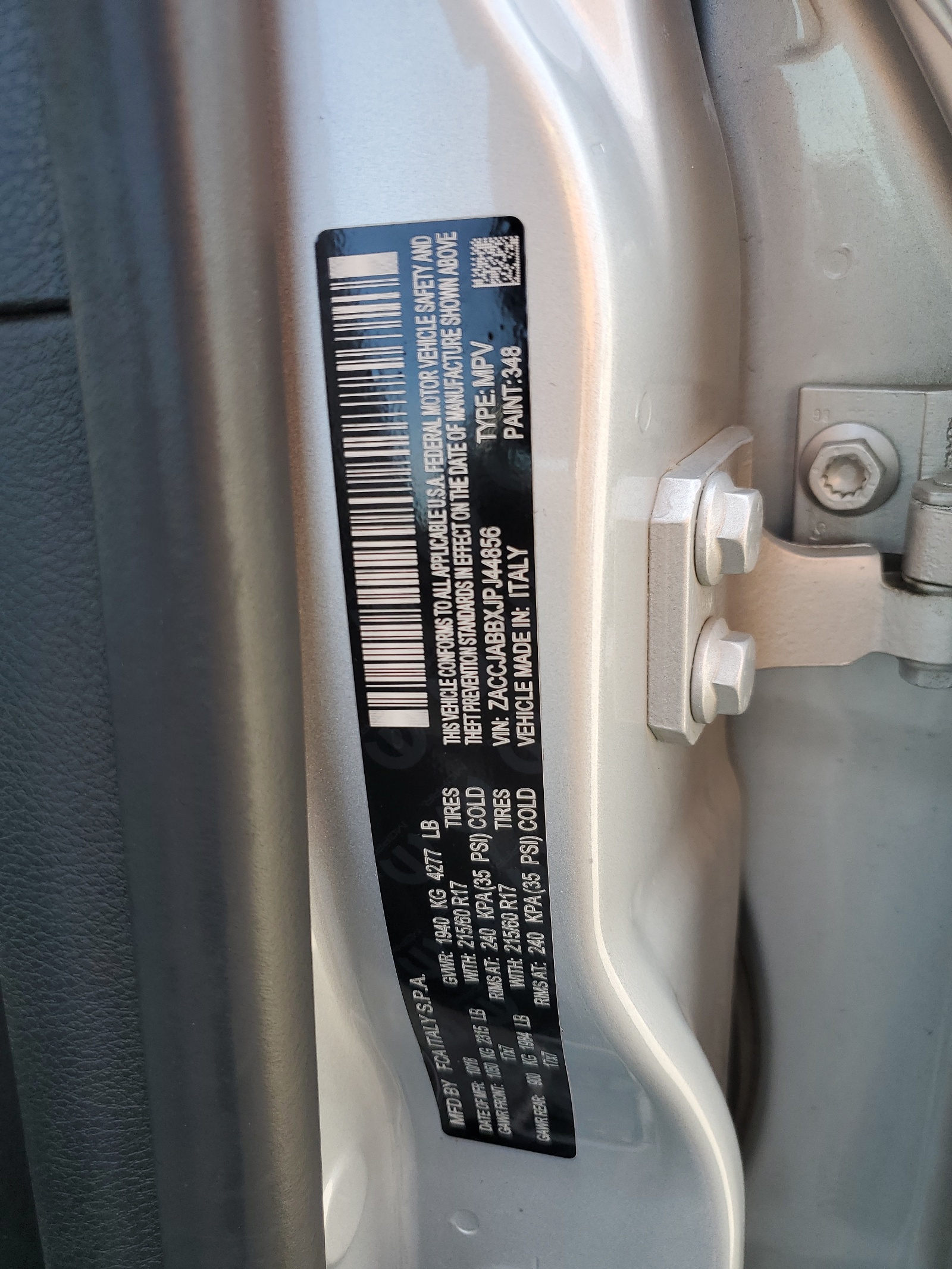 ZACCJABBXJPJ44856 2018 Jeep Renegade Latitude