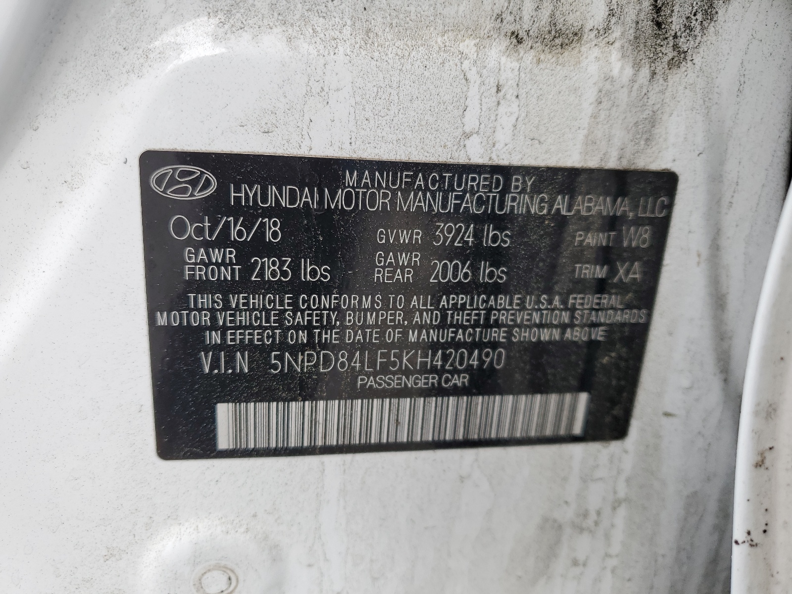 5NPD84LF5KH420490 2019 Hyundai Elantra Sel