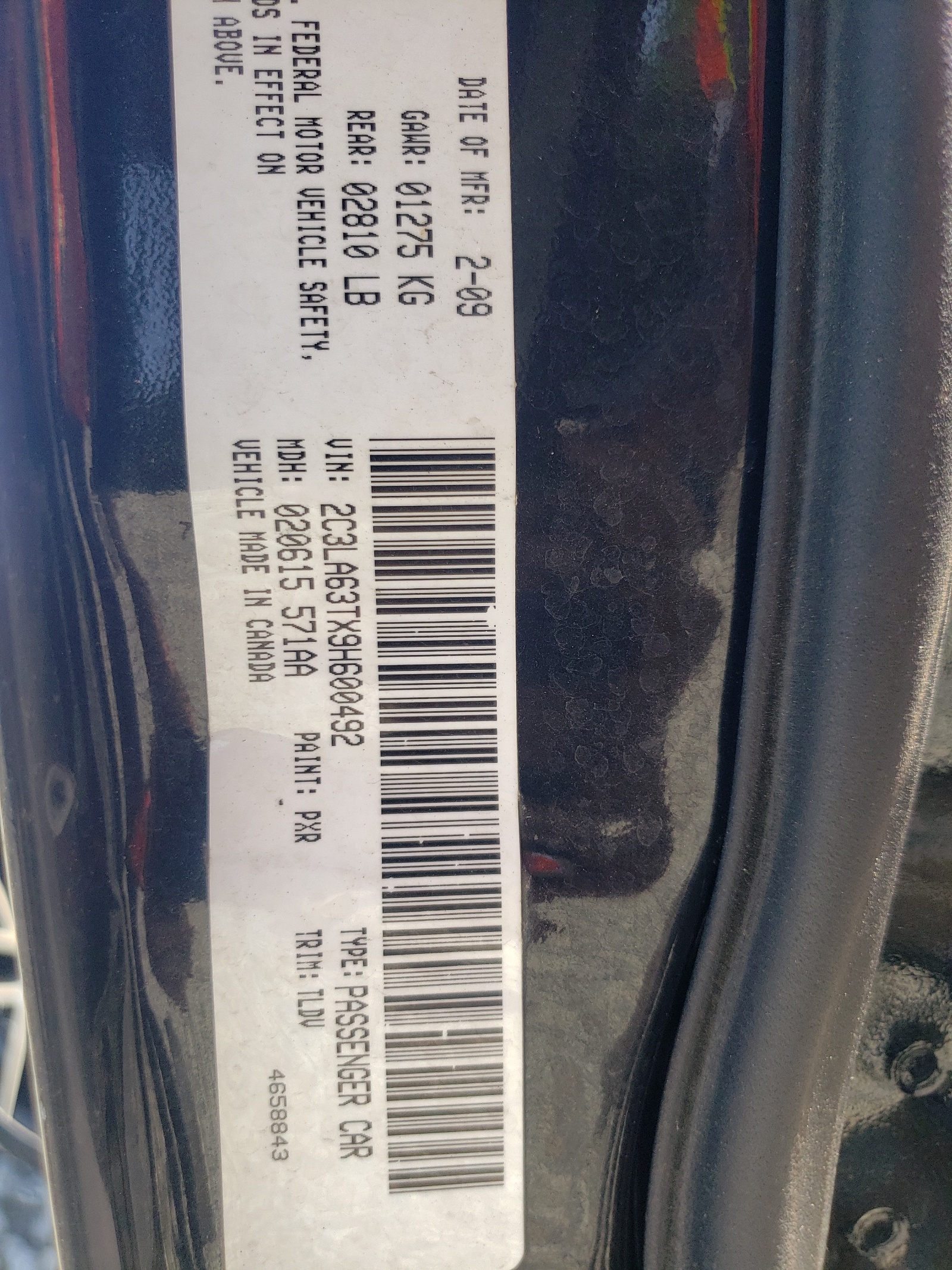 2C3LA63TX9H600492 2009 Chrysler 300C