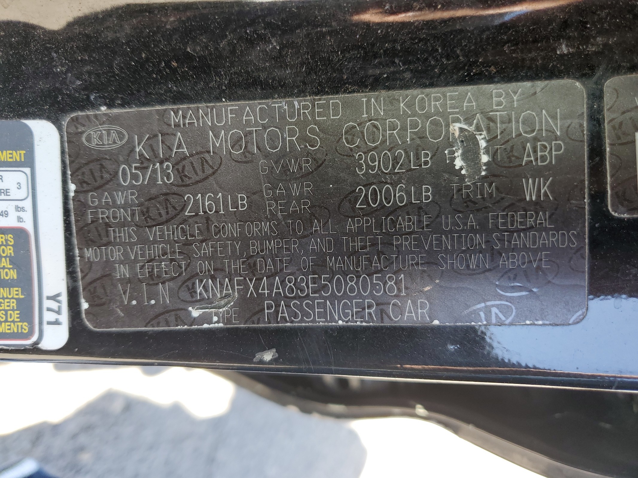 KNAFX4A83E5080581 2014 Kia Forte Ex