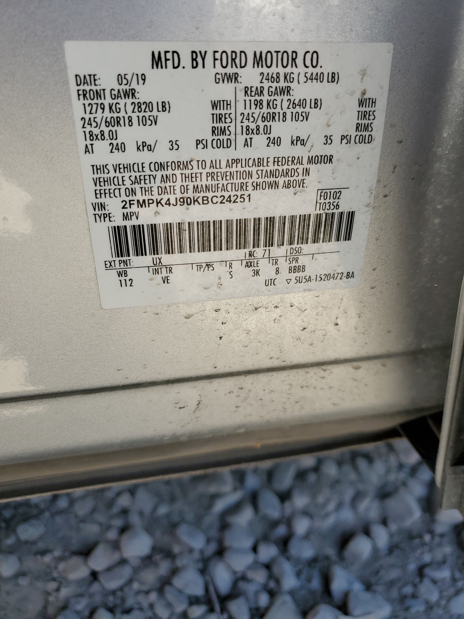 2FMPK4J90KBC24251 2019 Ford Edge Sel