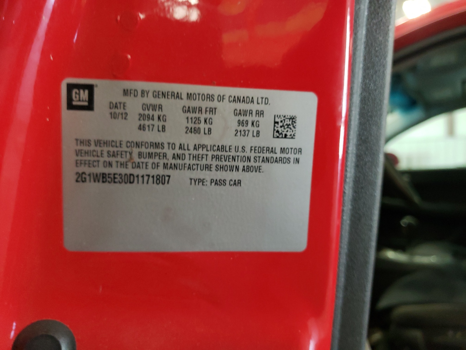 2G1WB5E30D1171807 2013 Chevrolet Impala Lt