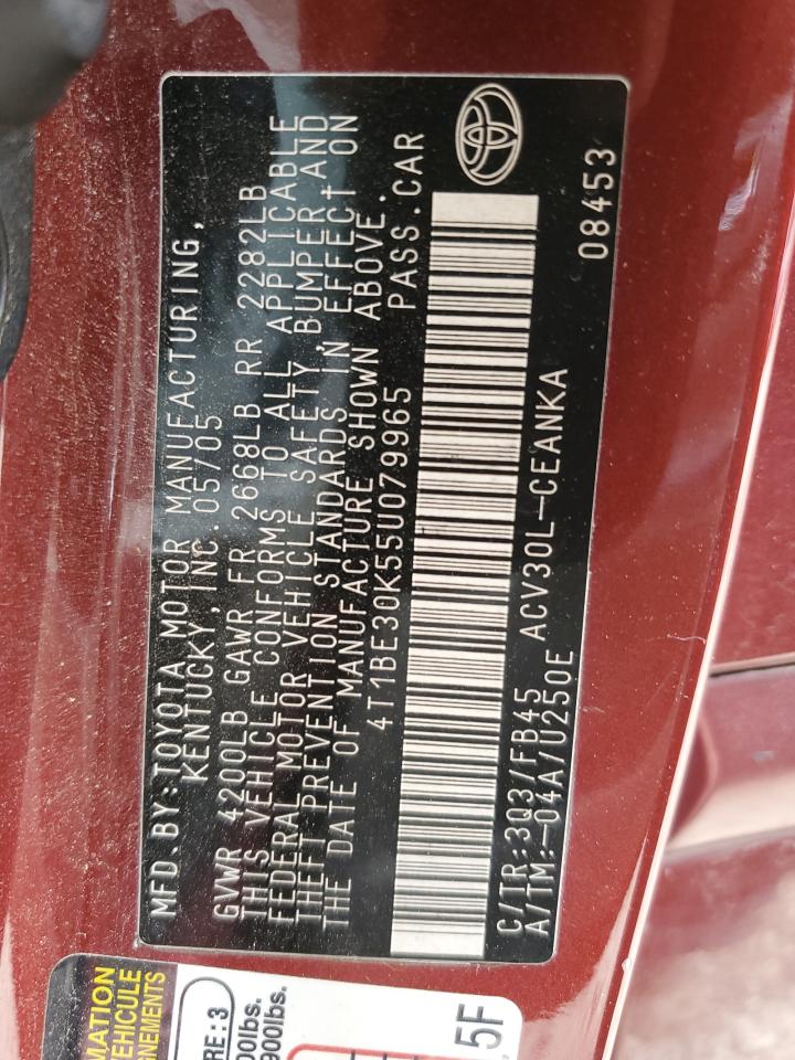 2005 Toyota Camry Le VIN: 4T1BE30K55U079965 Lot: 53069994