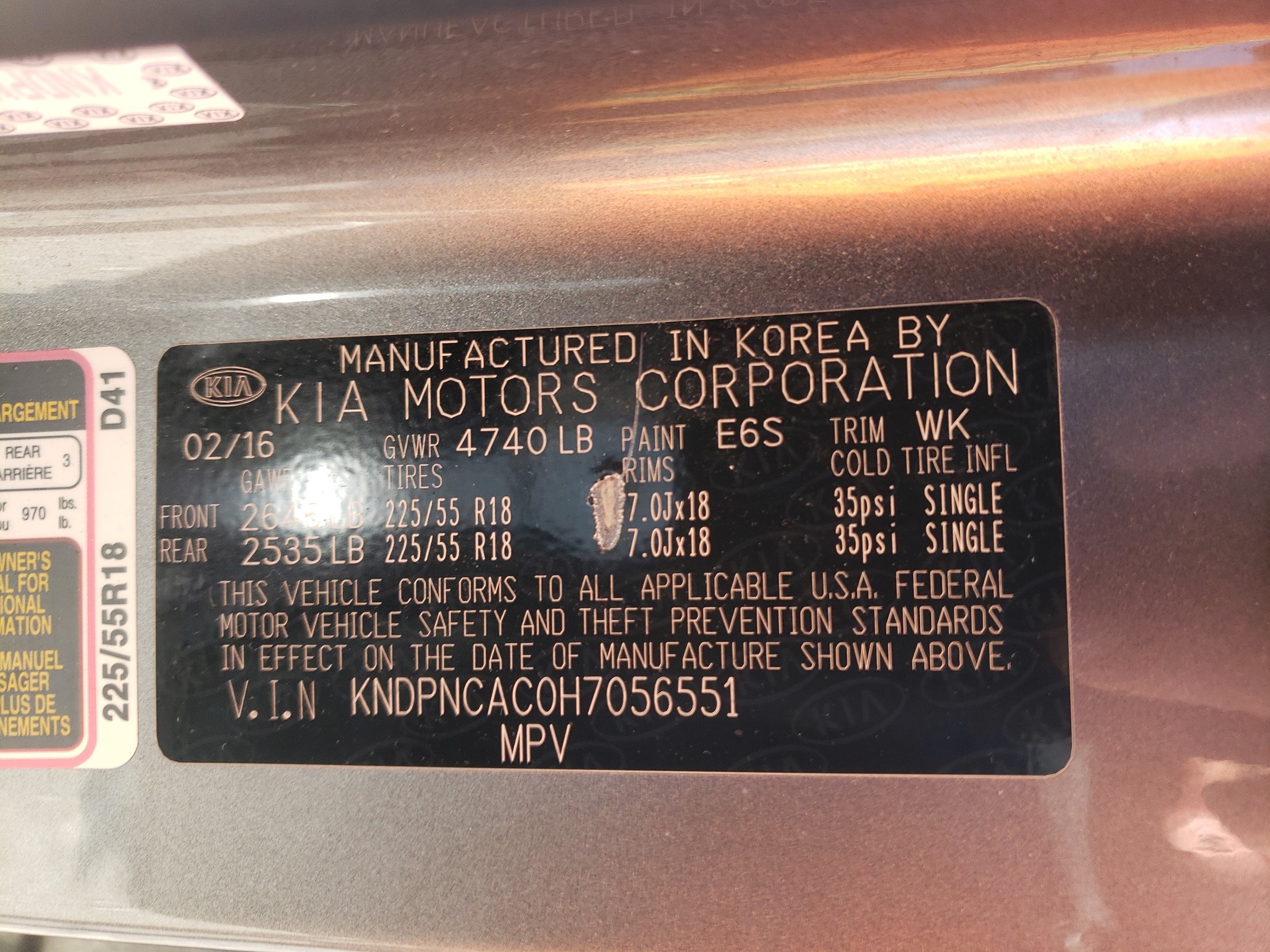 KNDPNCAC0H7056551 2017 Kia Sportage Ex