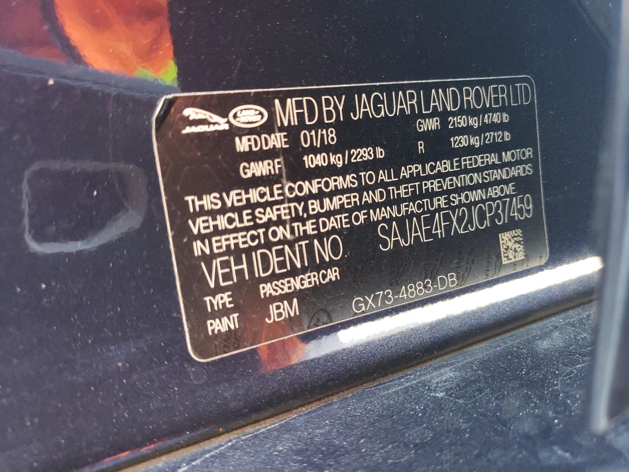 2018 Jaguar Xe Prestige VIN: SAJAE4FX2JCP37459 Lot: 56916074