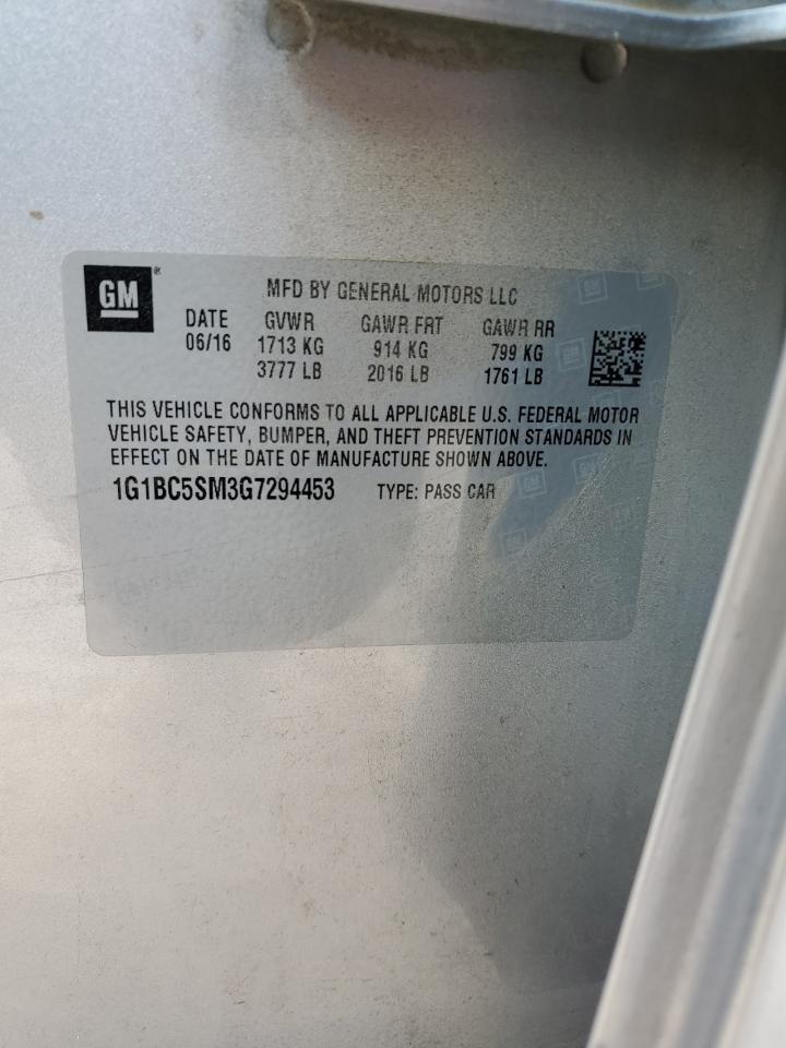1G1BC5SM3G7294453 CHEVROLET CRUZE 2016