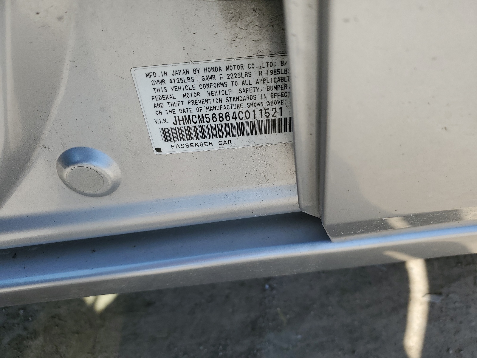 JHMCM56864C011521 2004 Honda Accord Ex