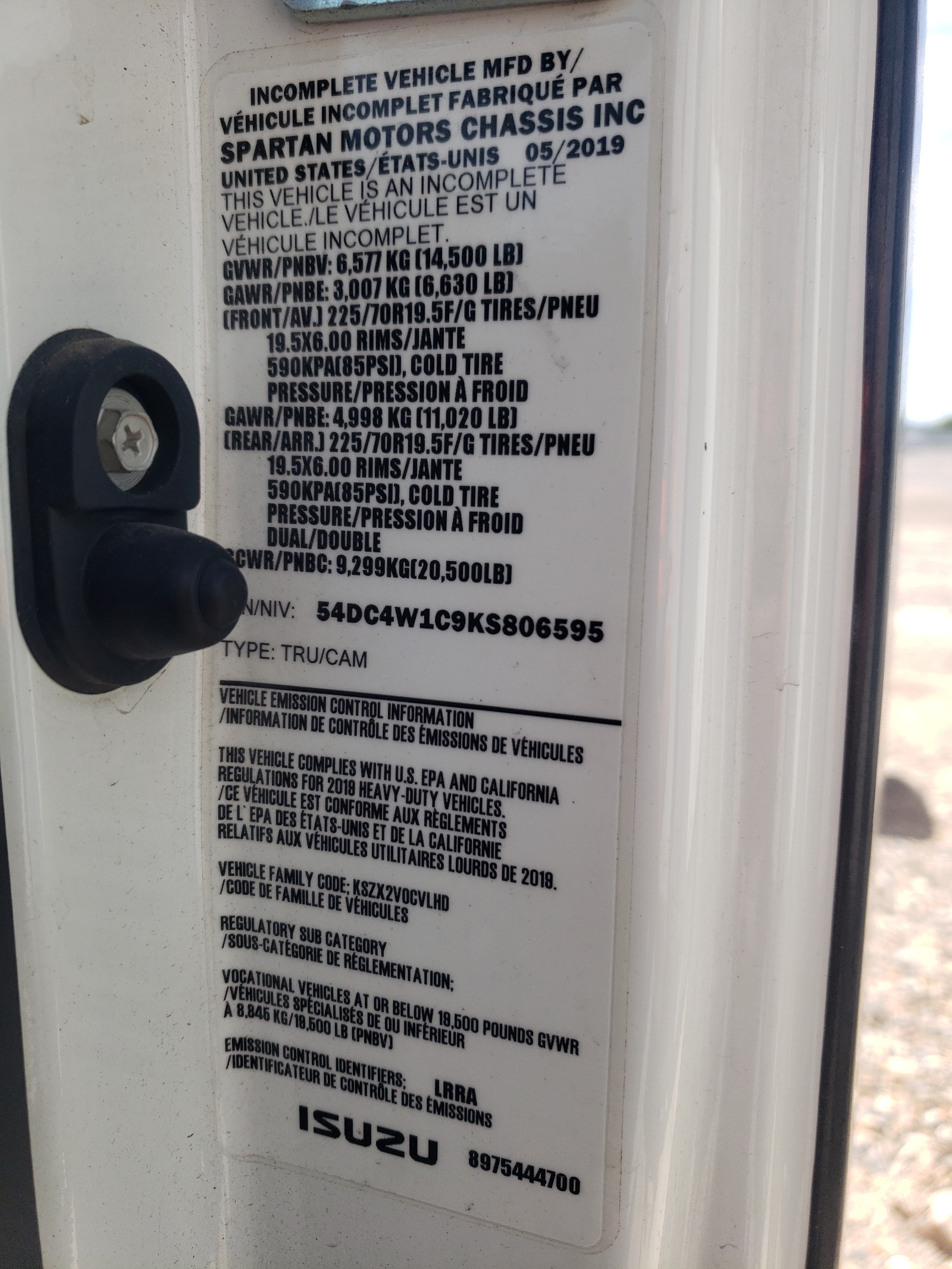 54DC4W1C9KS806595 2019 Isuzu Npr Hd