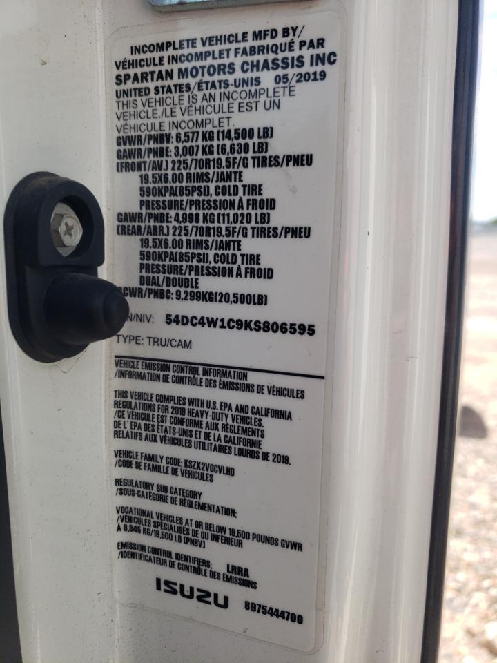 2019 Isuzu Npr Hd VIN: 54DC4W1C9KS806595 Lot: 53224834